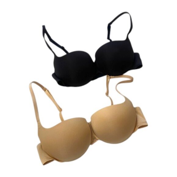 SKIMS ultimate push-up balconette bra set Black Tan Size 34B 2932 - Picture 4 of 13